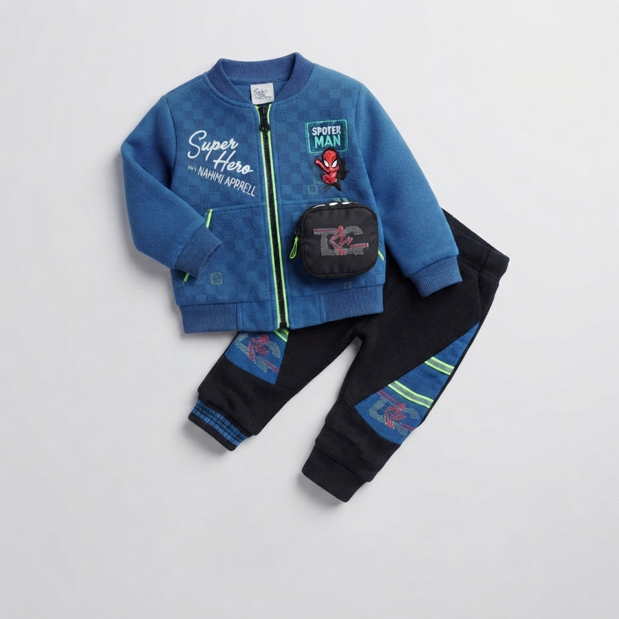 Boys Blue Spider-Man Tracksuit — Photo 2