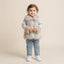 Girls Winter Faux Fur Jacket & Butterfly Embroidered Jeans Set
