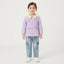 Girls' Purple Bow Jacket and Patterned Denim Cargo Pants Set