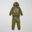 Boys Green Velvet Hoodie & Trouser 2 Piece Winter Suit