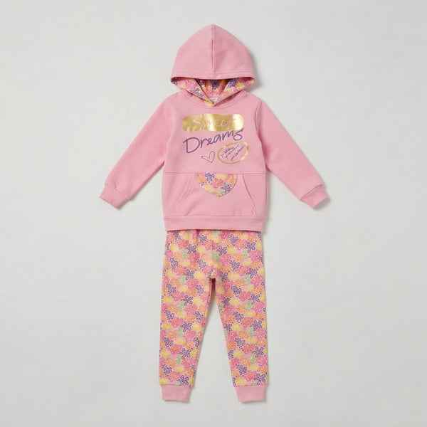 Girls Pink Sweet Dreams Jogger Set — Photo 2