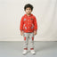Boys Red Textured Hoodie with Grey Trouser Set | Kids Winter Outfit – Iqra Garments
