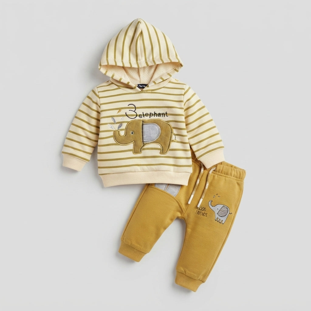 Baby Boy Elephant Print Hoodie Set — Photo 2