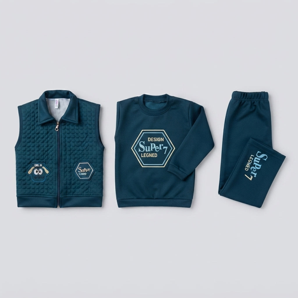 Premium Boys Velvet 3 Piece Winter Suit — Photo 2