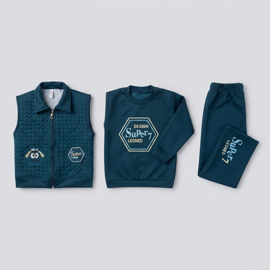 Premium Boys Velvet 3 Piece Winter Suit — Photo 2