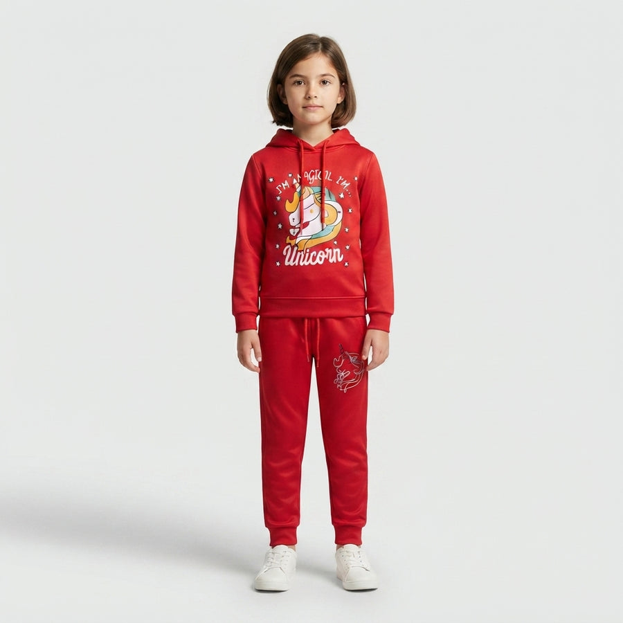 Girls Red "Magical Unicorn" Hoodie Tracksuit | Iqra Garments