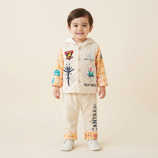 Boys Premium Velvet 3 Piece Suit | Stylish Winter Outfit | 1–2 Years