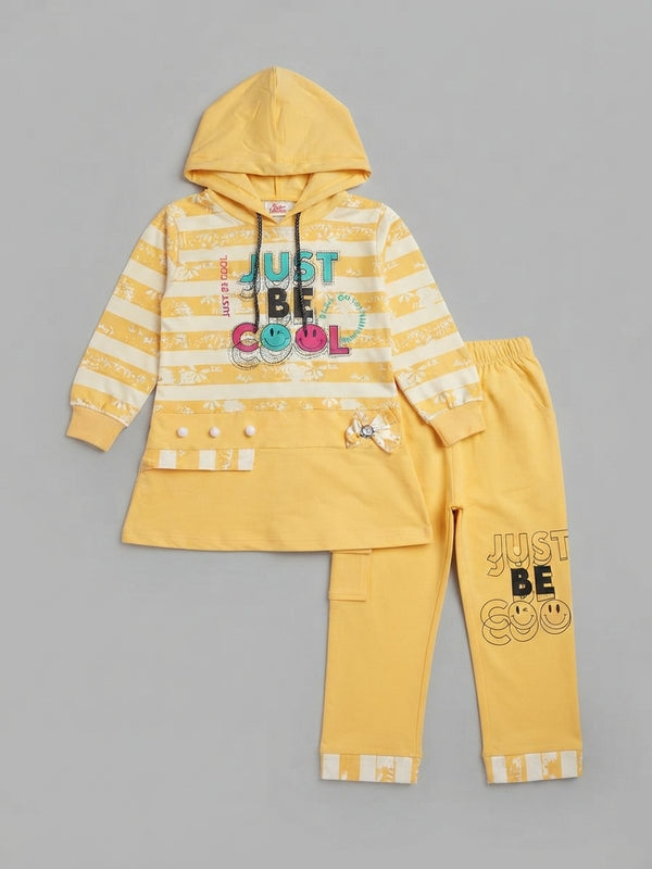 Girls Yellow Hooded Tunic Set — Photo 2