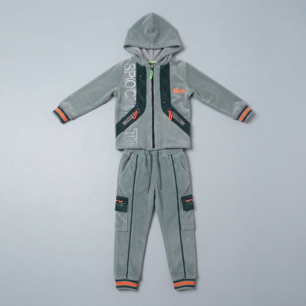 Grey Velvet 2 Piece Suit for Boys — Photo 2