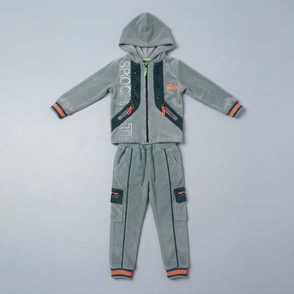 Grey Velvet 2 Piece Suit for Boys — Photo 2