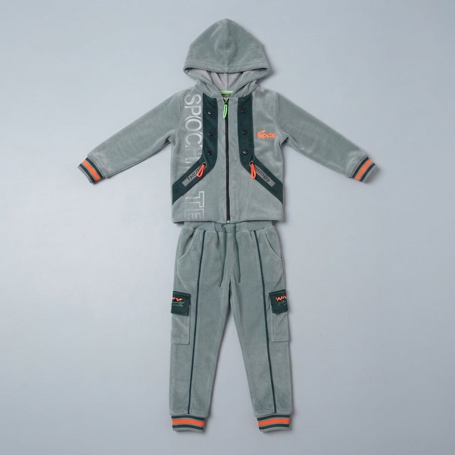 Grey Velvet 2 Piece Suit for Boys — Photo 2
