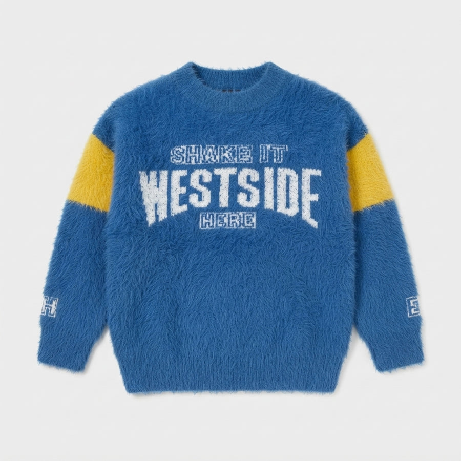 Boys Blue Wool Sweater — Photo 2