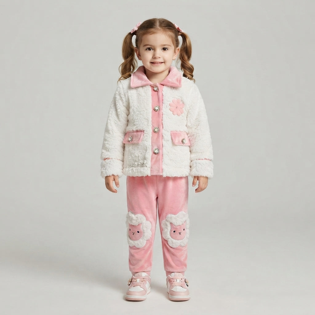 Toddler Girls' Teddy Bear Jacket Set — Photo 2