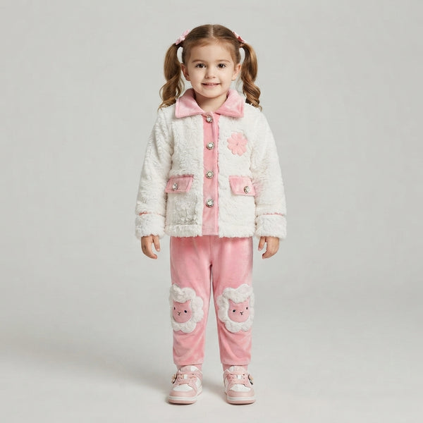 Toddler Girls' Teddy Bear Jacket Set — Photo 2