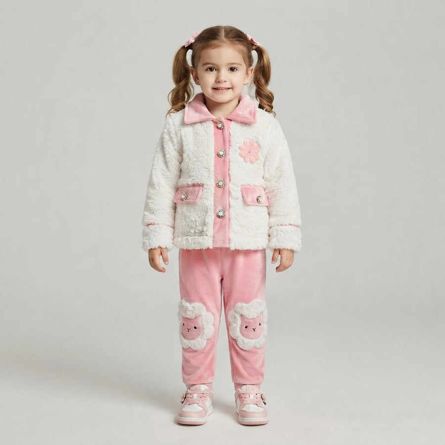 Toddler Girls' Teddy Bear Jacket Set — Photo 2