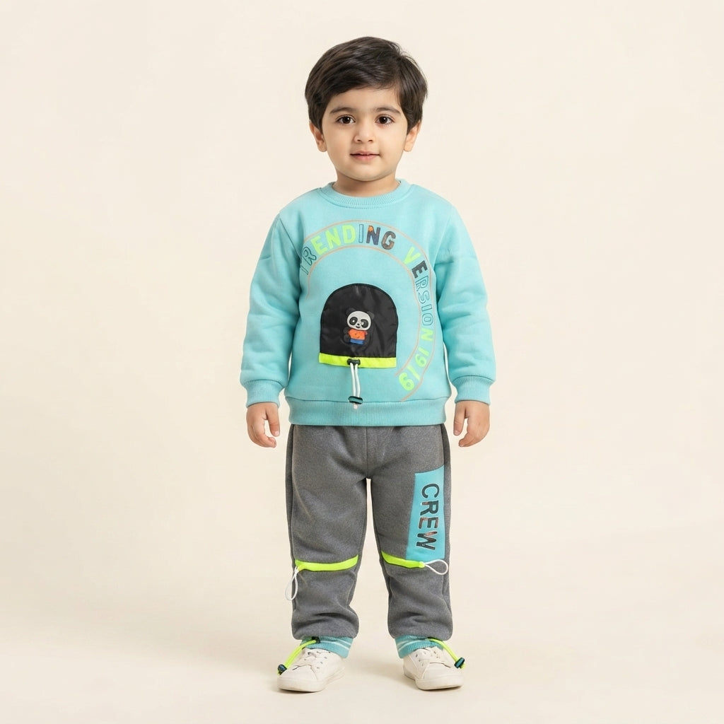 Boys 2 Piece Winter Suit Stylish Shirt Trouser Set — Photo 5
