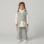 Girls Grey & Cream Layered Bow Outfit