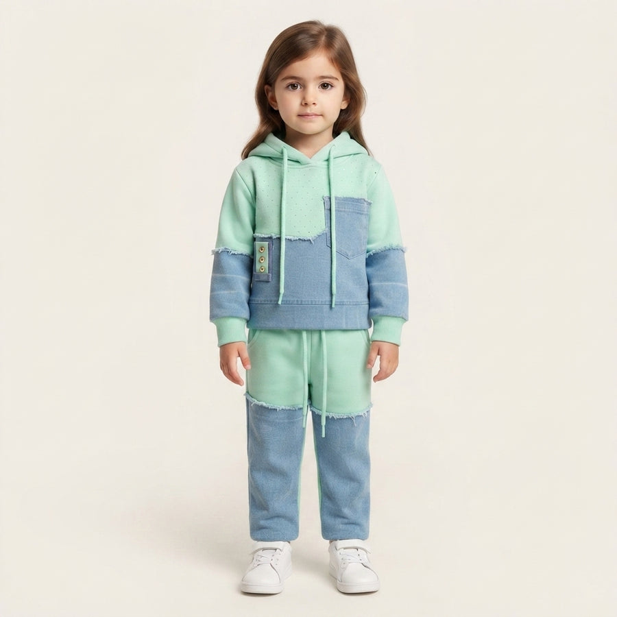 2 Piece Girls Winter Fleece Suit, Stylish and Warm Kids Winter Wear