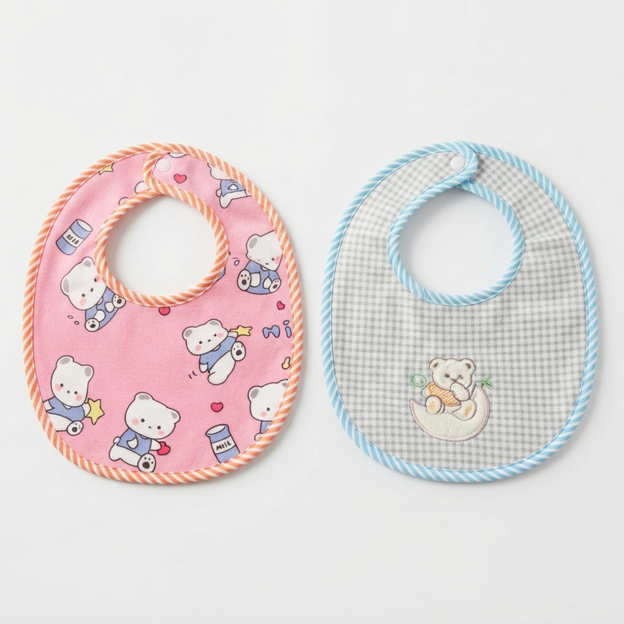 Cute Bear Print Baby Feeding Bibs Set