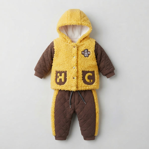 Baby Boy Shaggy Wool Hoodie Outfit — Photo 2