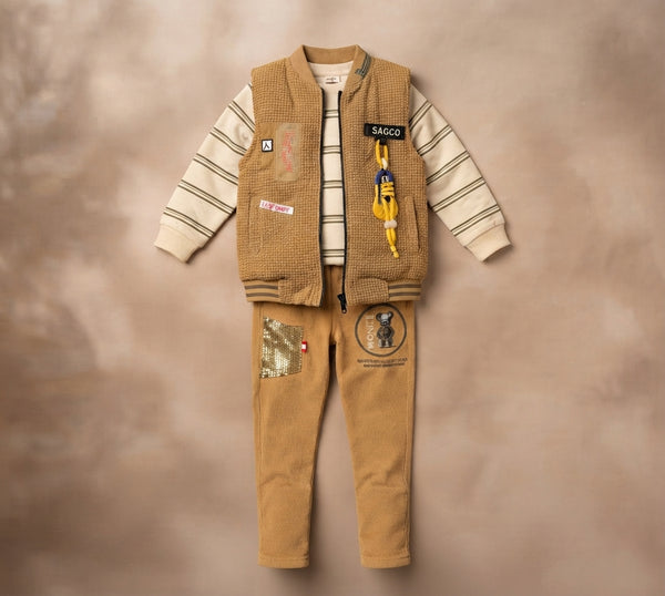Winter Corduroy Vest Set for Toddler Boys — Photo 2
