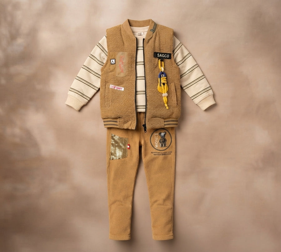 Winter Corduroy Vest Set for Toddler Boys — Photo 2