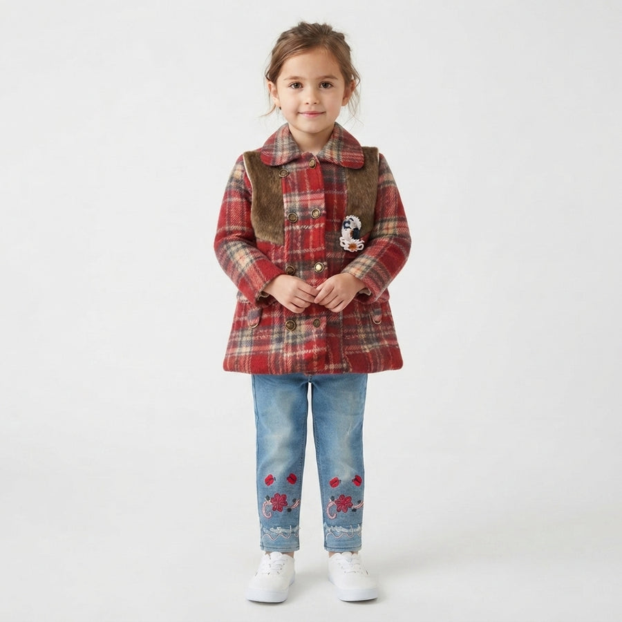 Classic Tartan Wool-Blend Coat Set — Photo 2