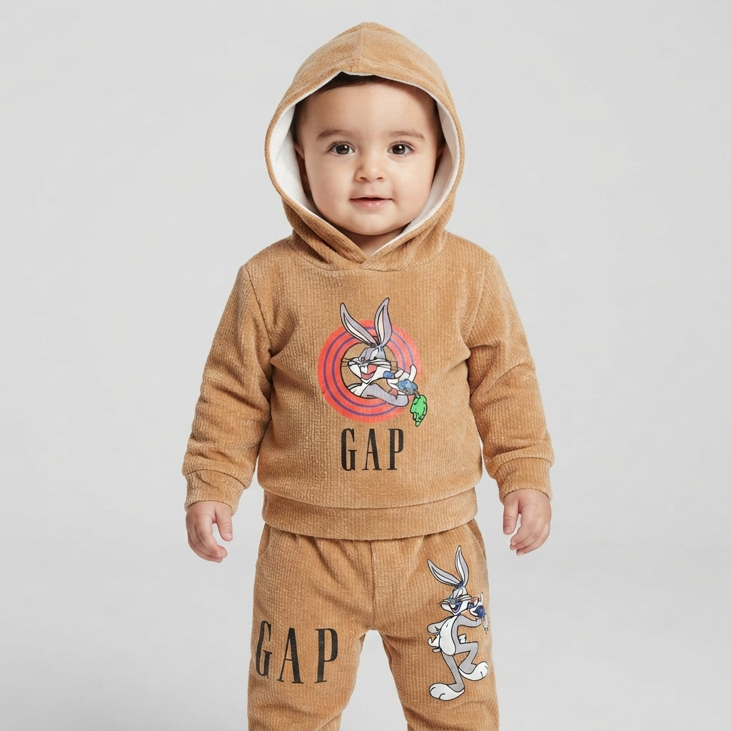 Kids Bugs Bunny Hooded Sweatshirt and Trouser Winter Suit Set