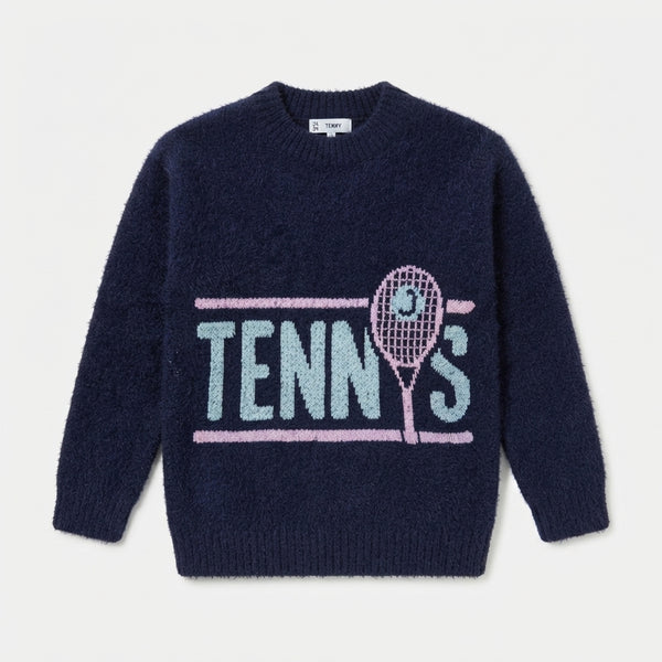 Boys Navy Blue "TENNY" Knit Sweater — Photo 2