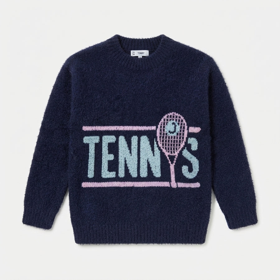 Boys Navy Blue "TENNY" Knit Sweater — Photo 2