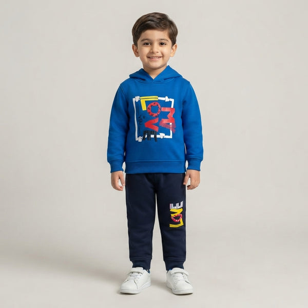 Boys Royal Blue Hooded Sweatshirt and Joggers Set