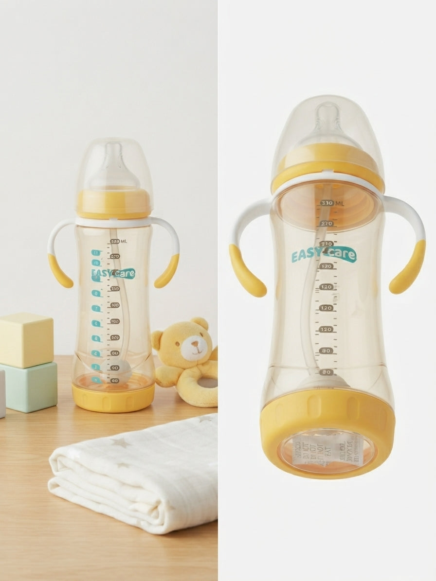 Yellow Baby Feeding glass Bottle 330ml