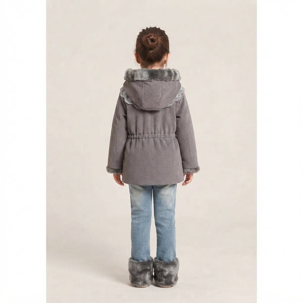 Little Girl in Grey Corduroy Coat — Photo 4