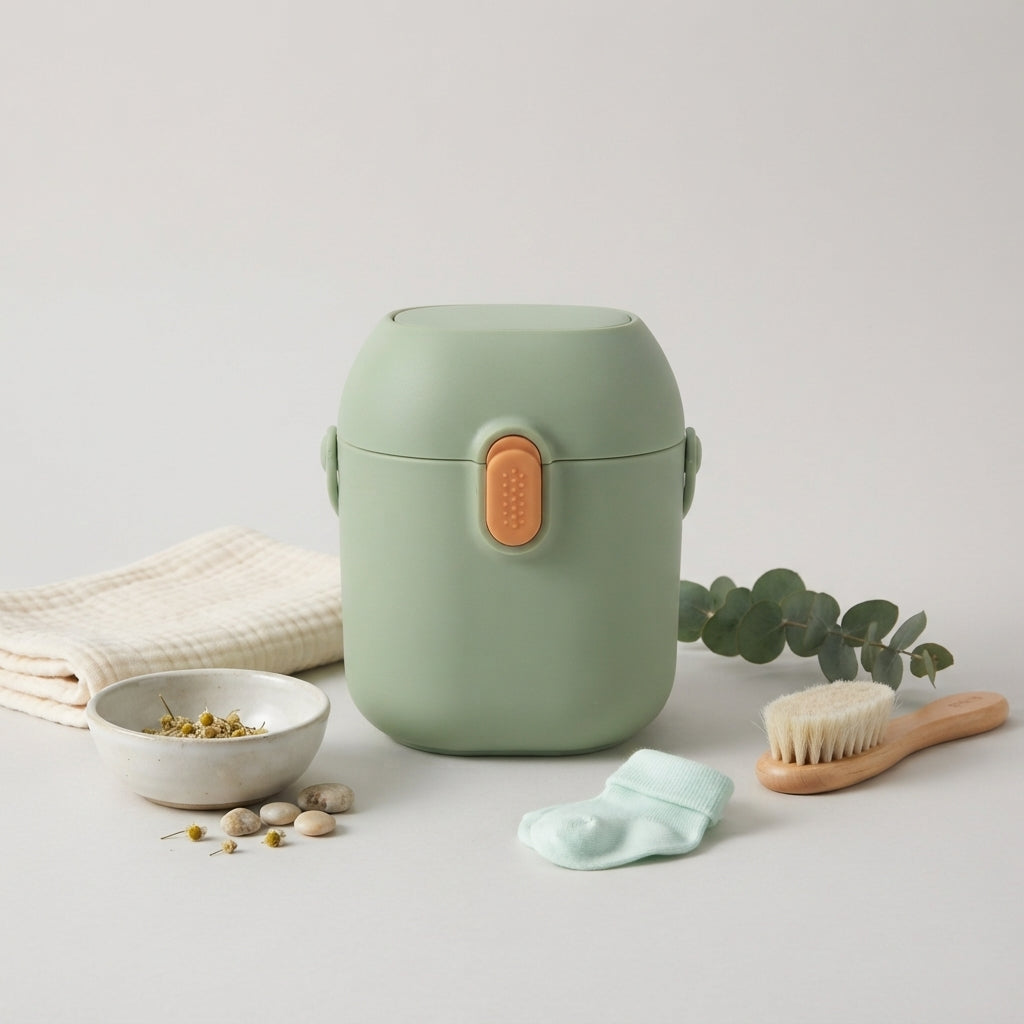 Portable Green Baby Milk Powder Container