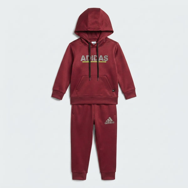 Boys Maroon Fleece Hoodie and Jogger 2-Piece Tracksuit Set