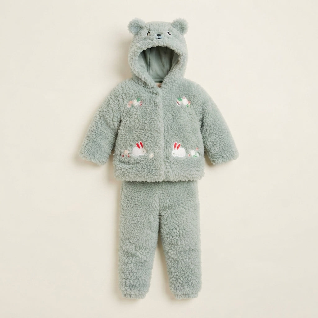 Toddler Girls Mint Green Teddy Bear Tracksuit — Photo 2
