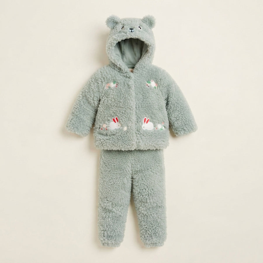 Toddler Girls Mint Green Teddy Bear Tracksuit — Photo 2