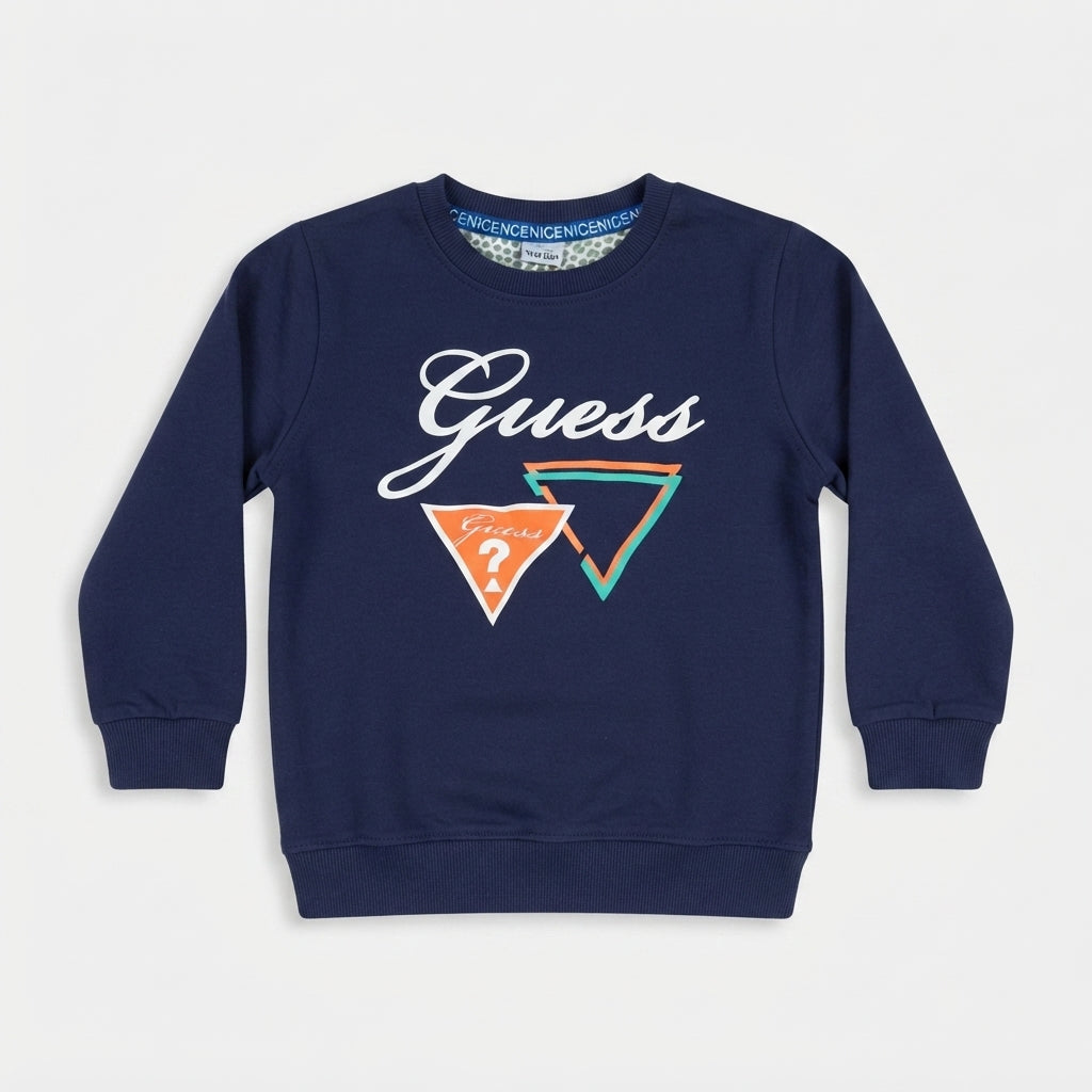 Kids' Navy Blue Script Graphic Sweatshirt — Photo 2