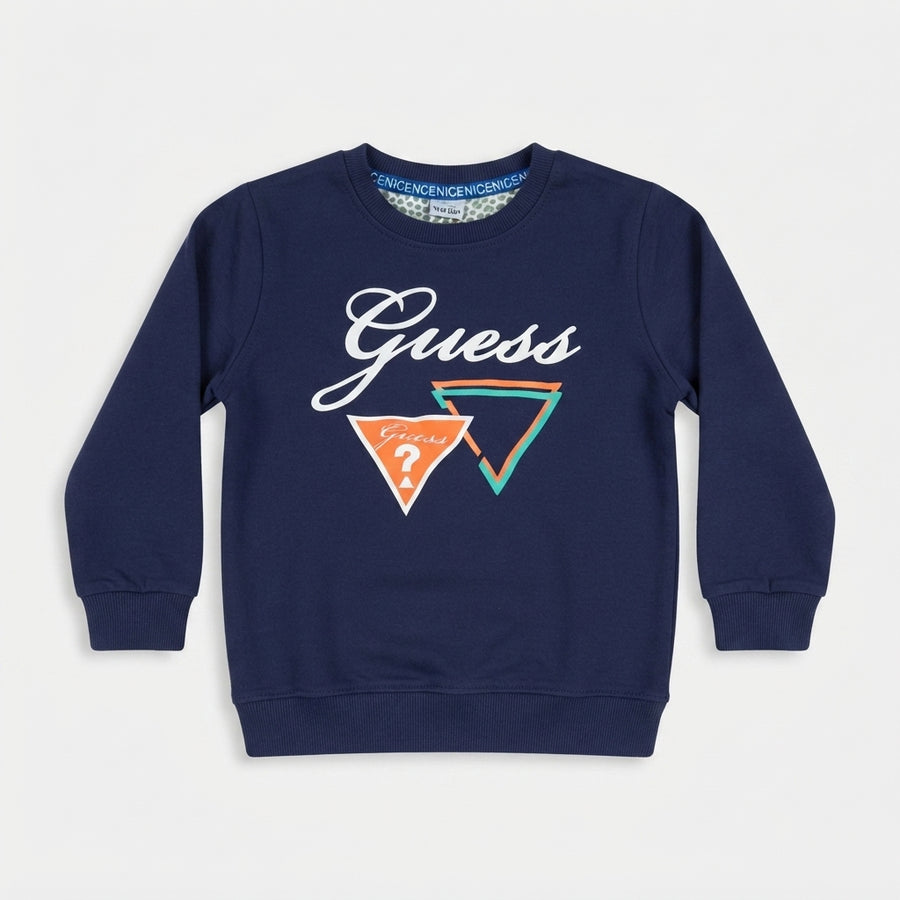 Kids' Navy Blue Script Graphic Sweatshirt — Photo 2