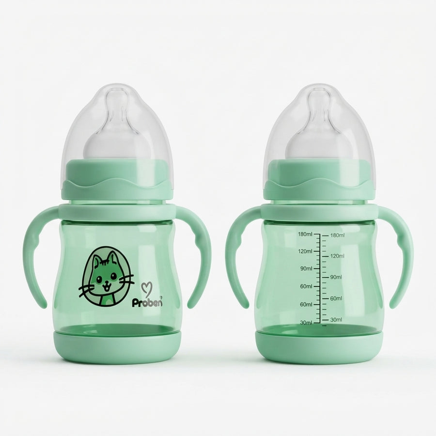 Cute Cat Baby Feeder 180ml Green