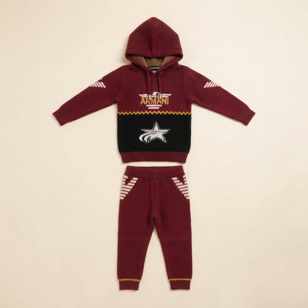 Boys Wool 2 Piece Hoodie Suit — Photo 2
