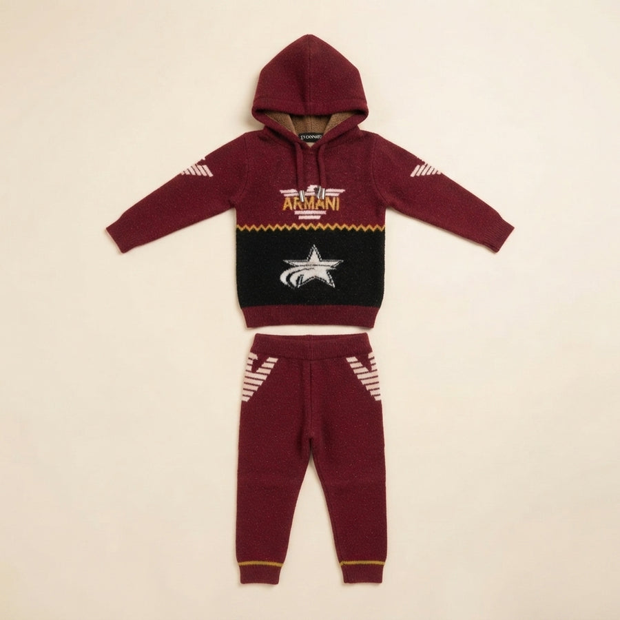 Boys Wool 2 Piece Hoodie Suit — Photo 2