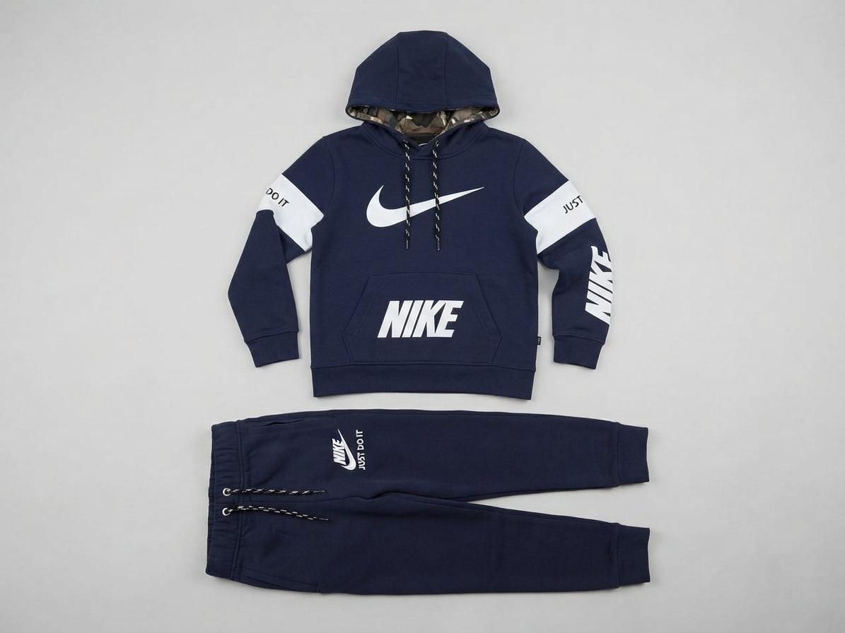 Boys Navy Blue Athleisure Hoodie Tracksuit — Photo 2