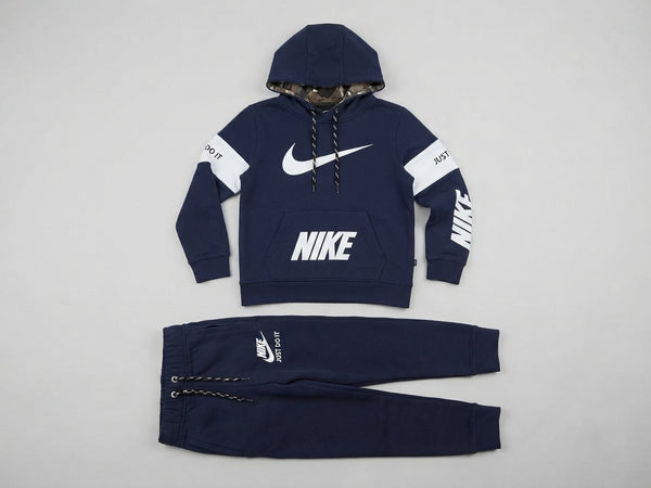 Boys Navy Blue Athleisure Hoodie Tracksuit — Photo 2