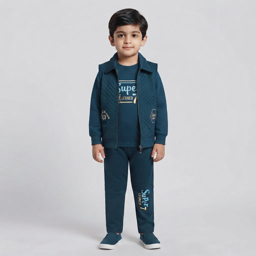 Premium Boys Velvet 3 Piece Winter Suit – Smart Party Outfit
