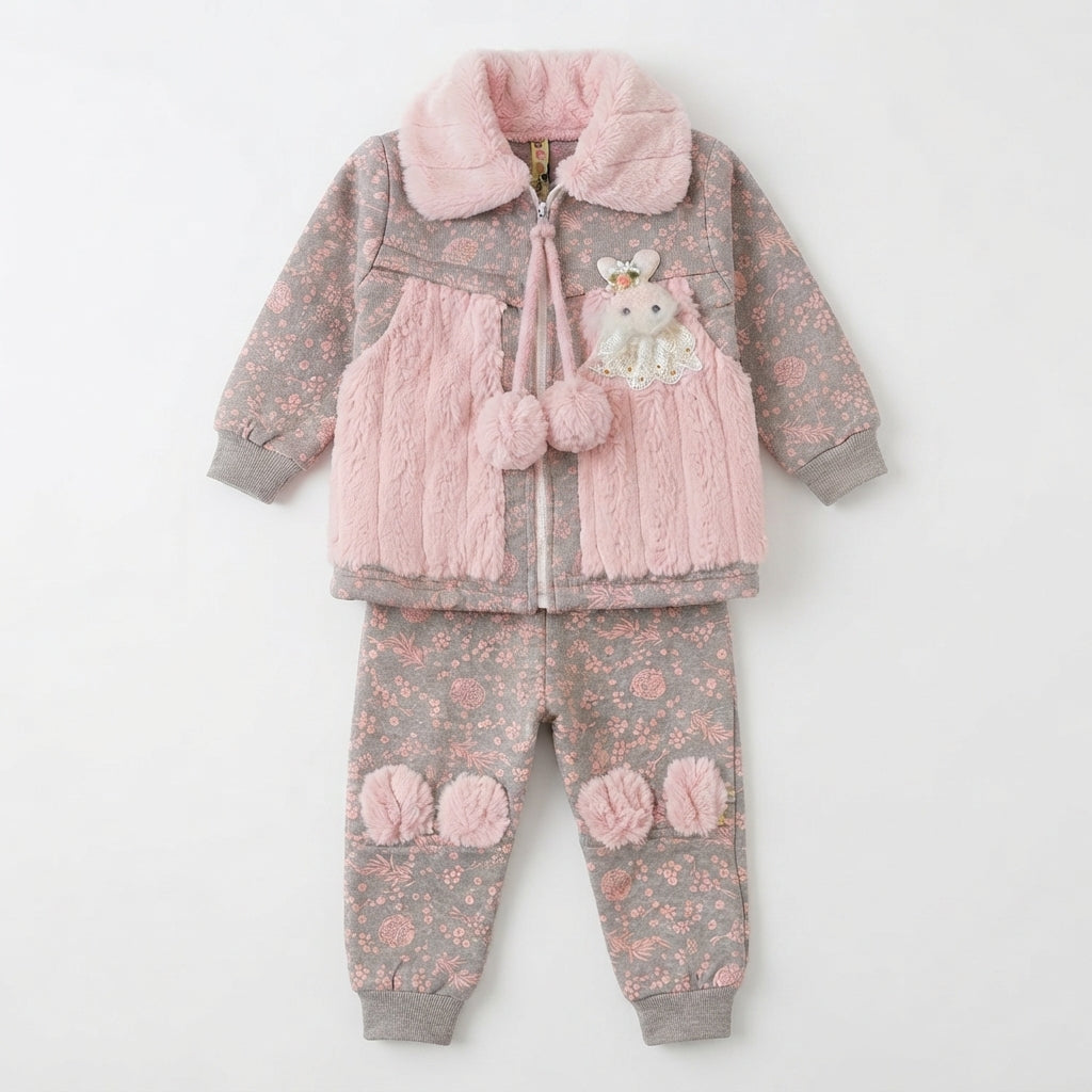 Girls' Floral Winter Jacket Set — Photo 2