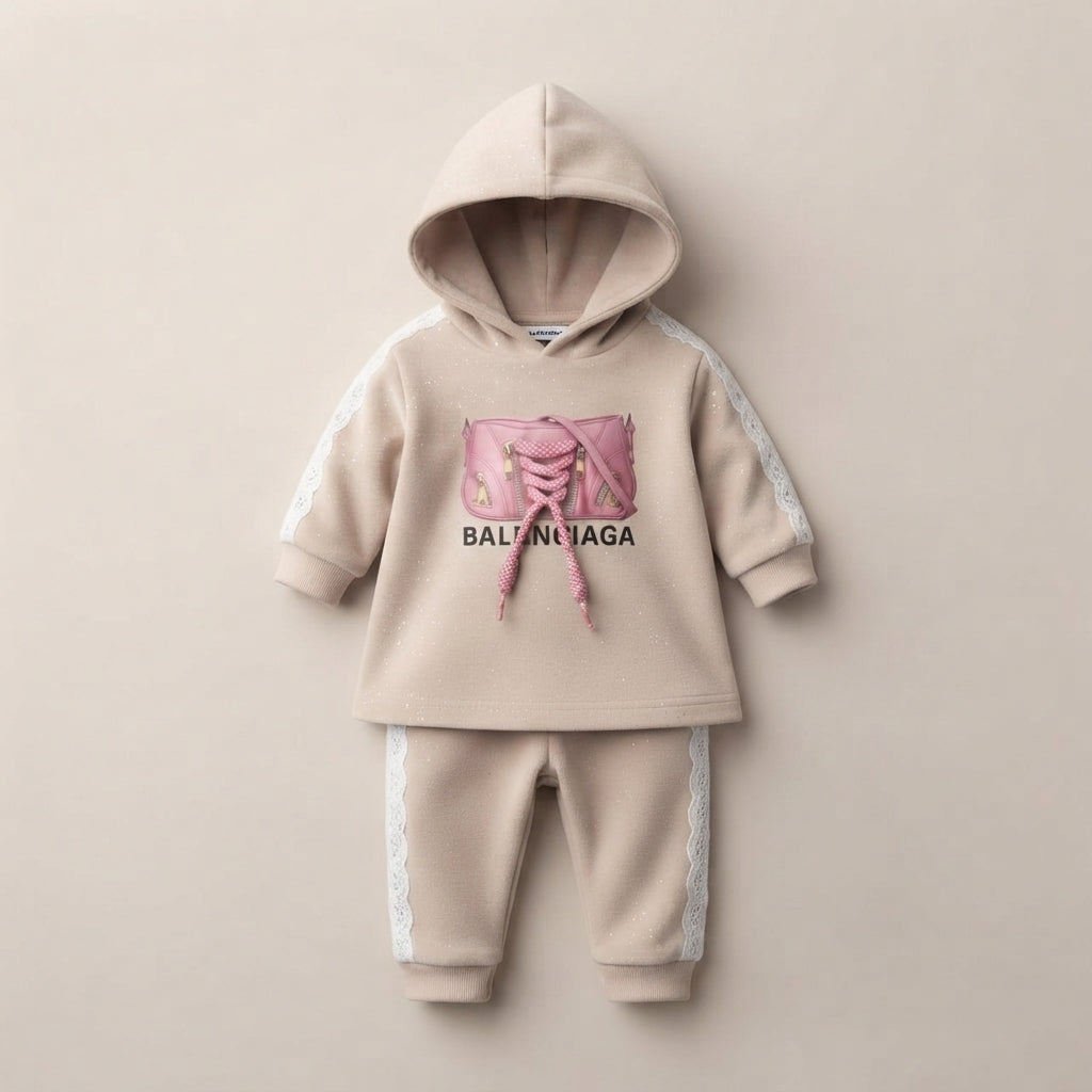 Baby Girl Designer Style Hoodie Set — Photo 3