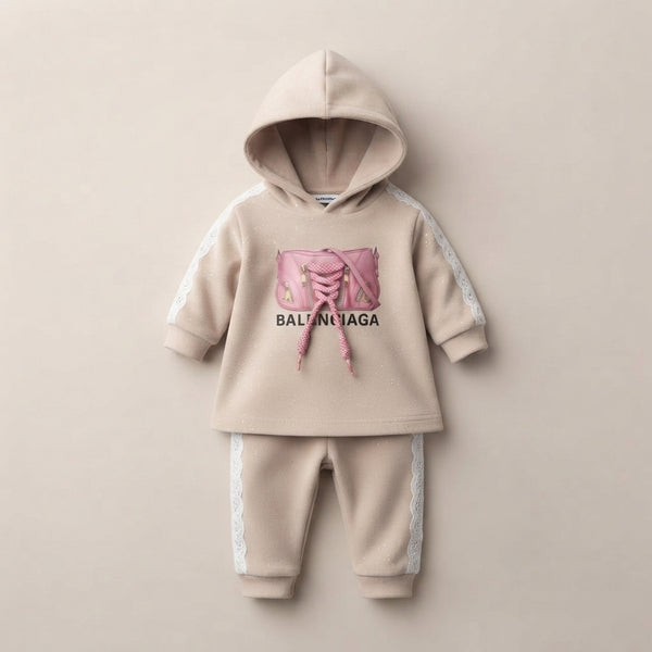 Baby Girl Designer Style Hoodie Set — Photo 3