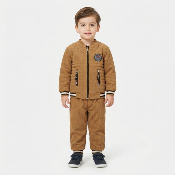 Boys Camel Brown Winter Suit | Kids Winter Wear Pakistan