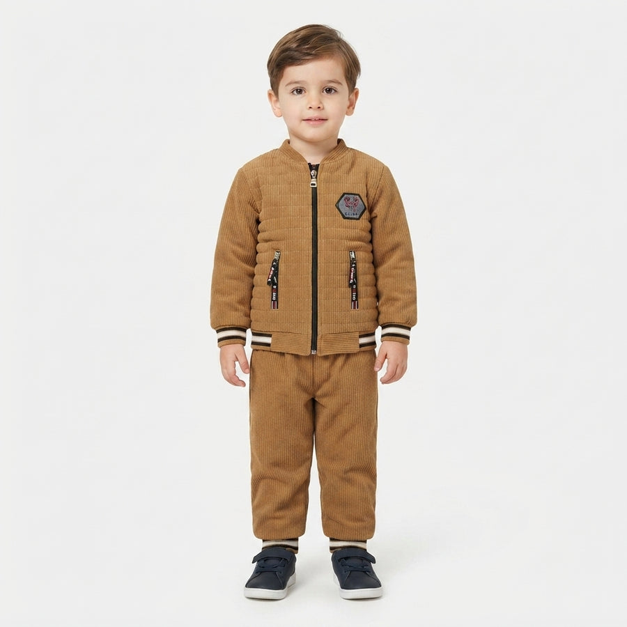 Boys Camel Brown Winter Suit | Kids Winter Wear Pakistan